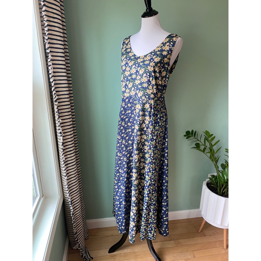 Vintage Aeropostale Y2K 90s flower power Hippie Maxi Dress Floral Dainty Floral - Picture 1 of 5
